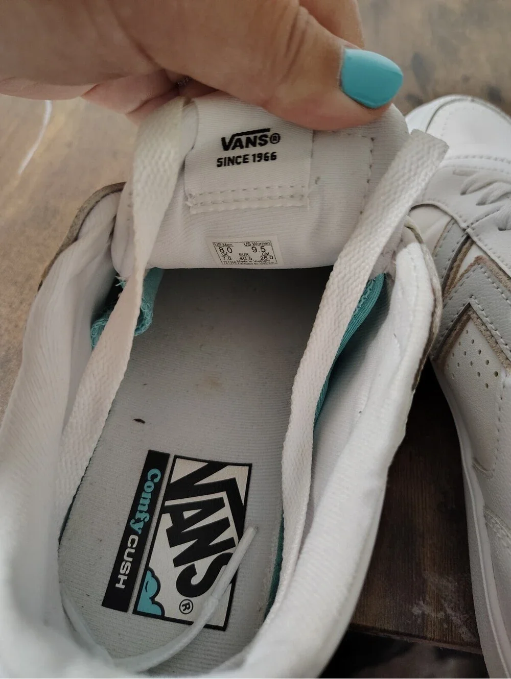 MISMATCHED Vans Lowland CC New Varsity White Grey Sneakers Men Size L 8 & R 9